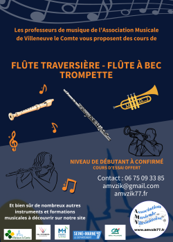 Flyer cours Vents Cordes Chambre